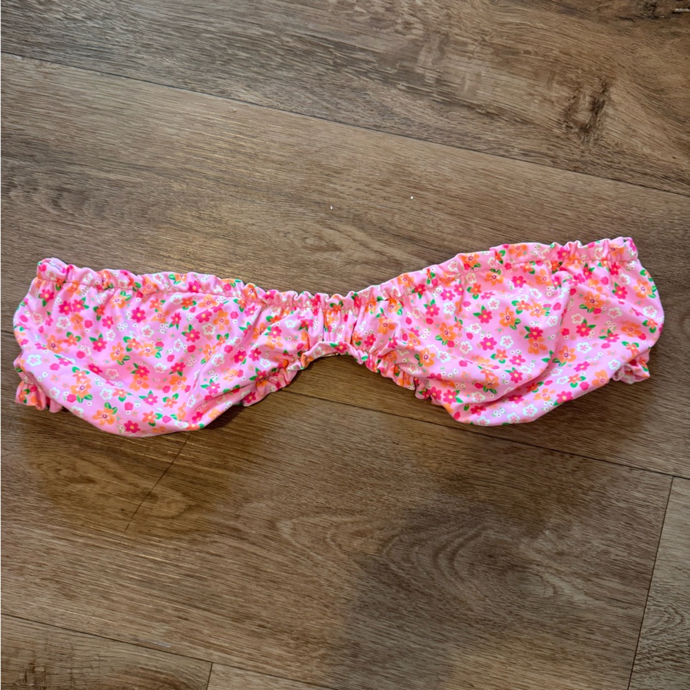 Kulani Kinis Pink Floral Bandeau Bikini Top